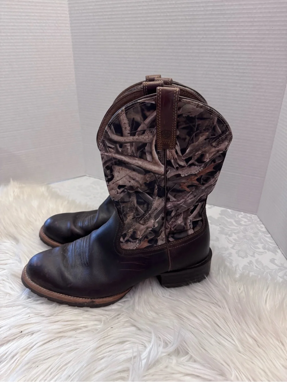 Ariat Men’s 10.5D Hybrid Rancher Brown Leather‎ Camouflage Western Cowboy Boot